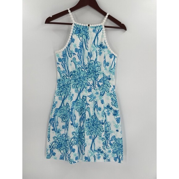 LILLY PULITZER Pearl Lace Shift Dress, Size 2, Blue White Back It Up, EUC - Picture 6 of 13